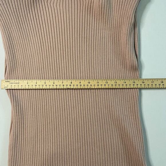 Fate sleeveless ribbed sleeveless top with funnel neck and shoulder pads. Size M - Picture 2 of 7